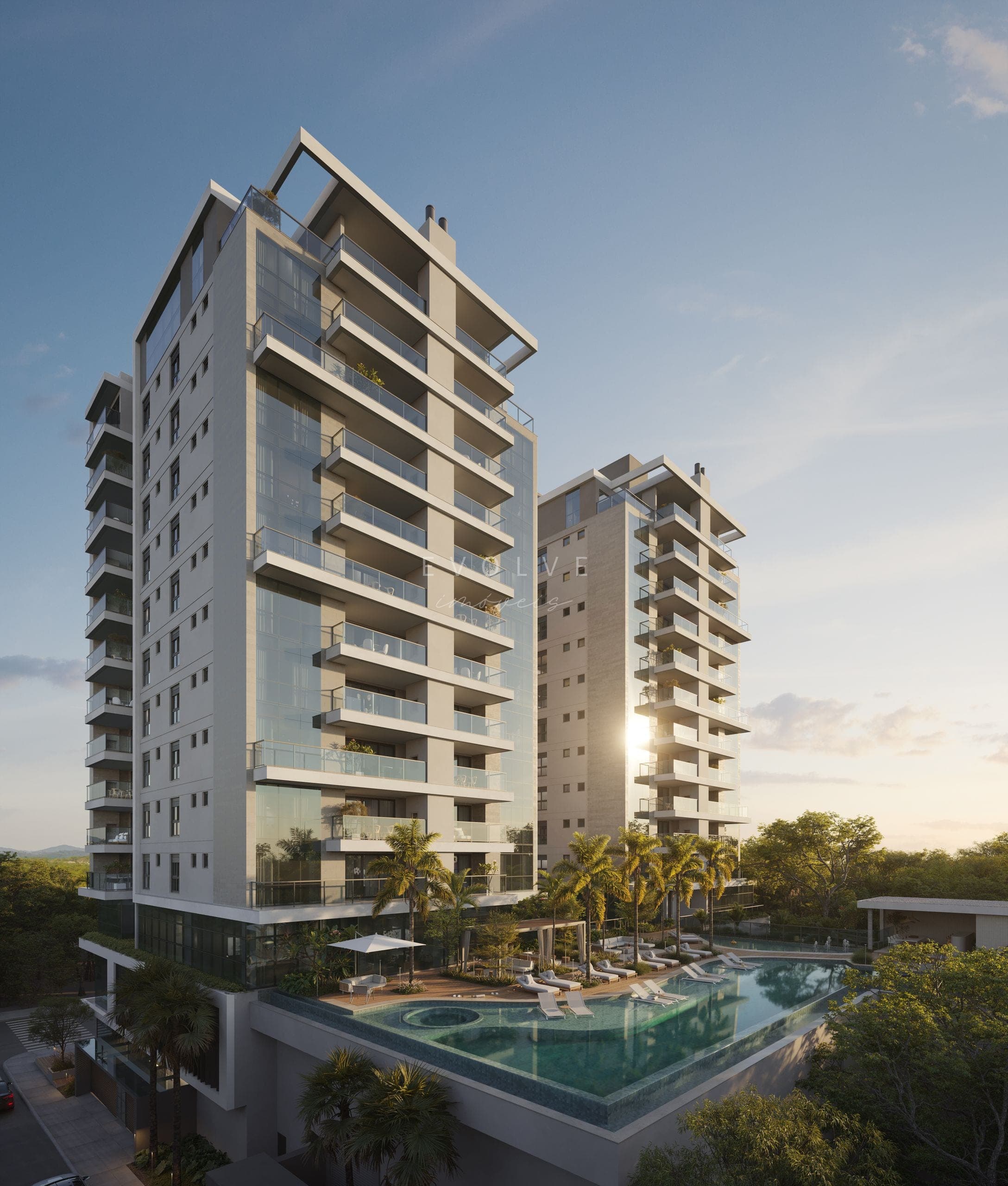 Fachada — torres em perspectiva