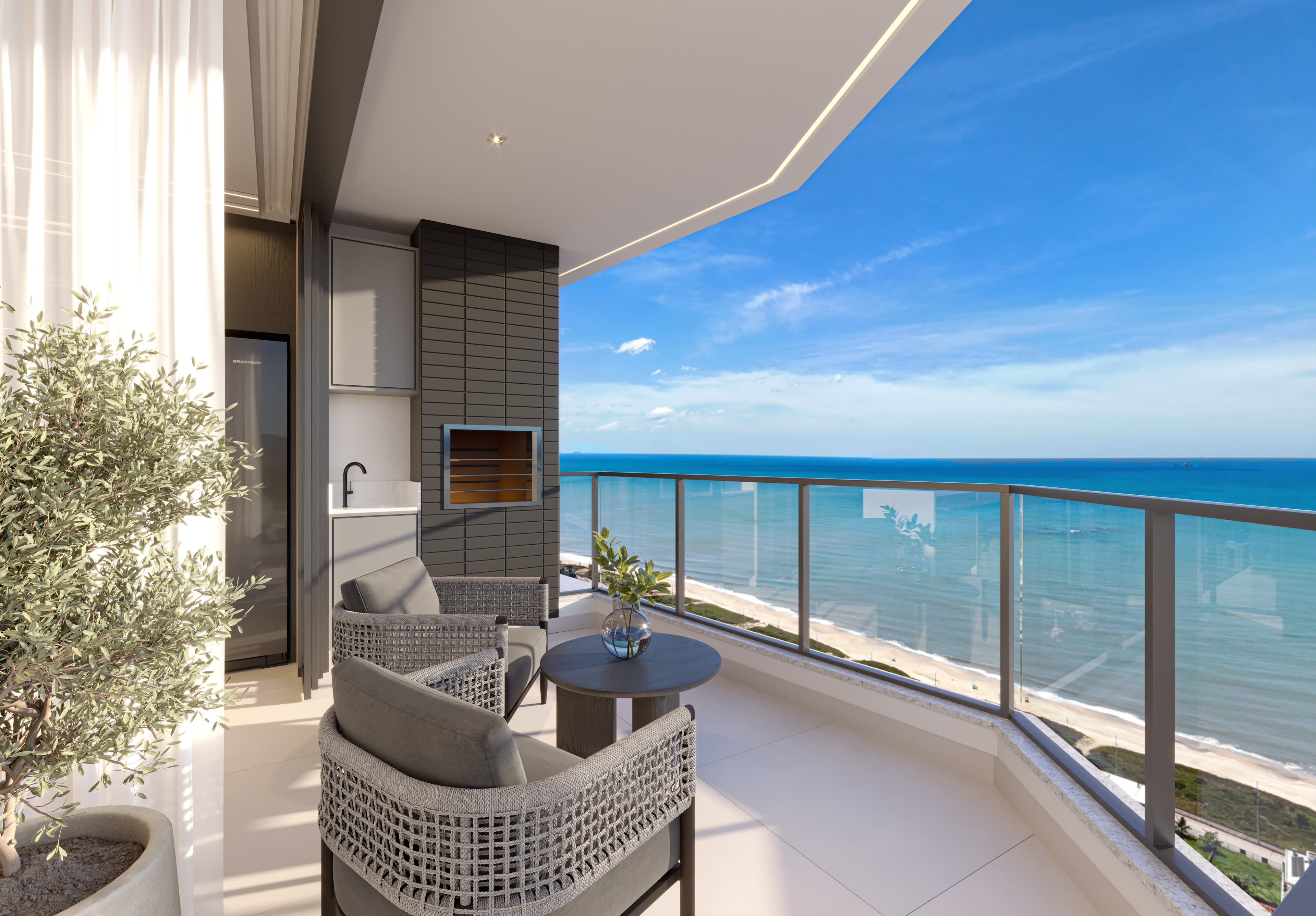 Sacada com vista para o mar
