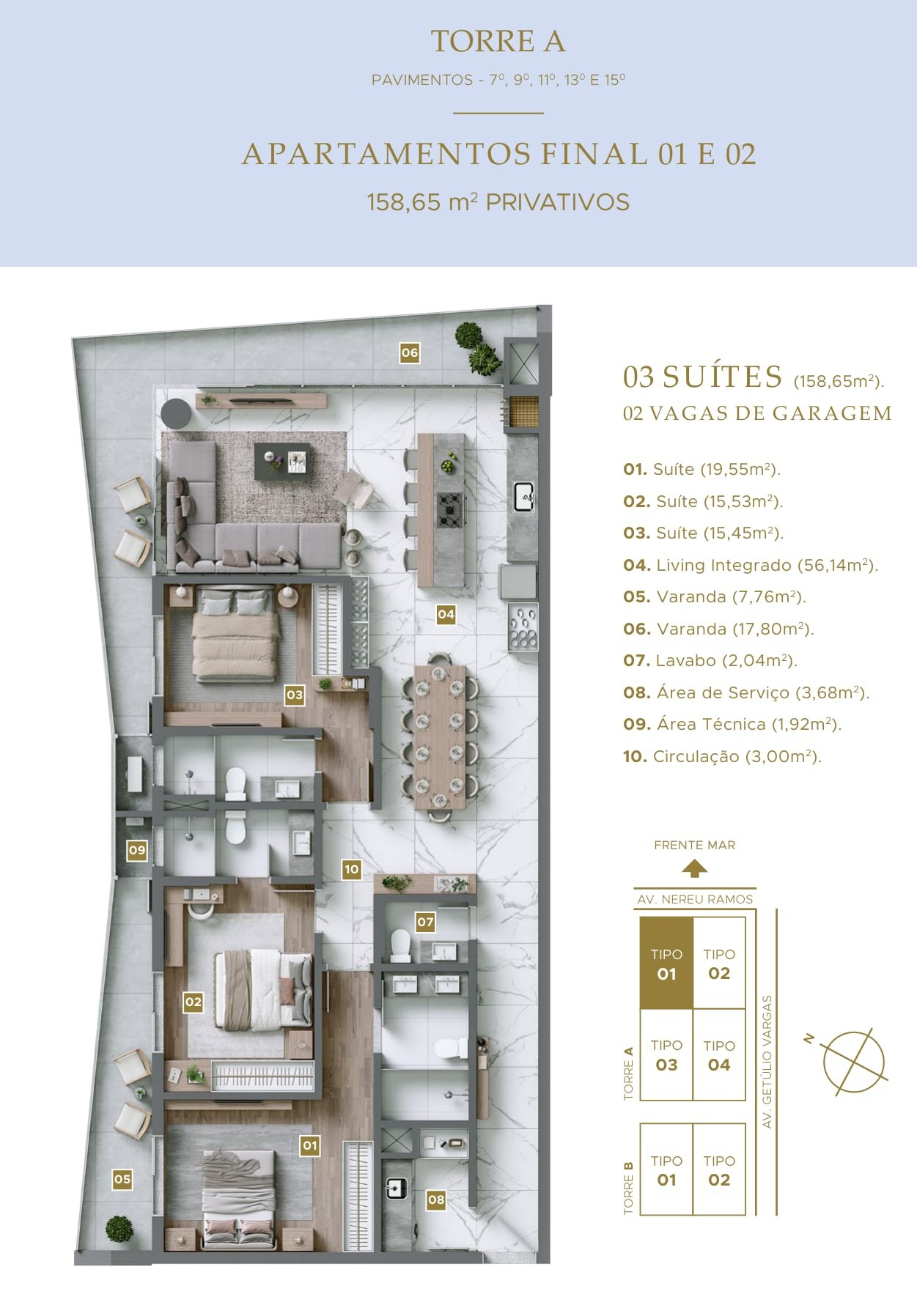 Planta do Final 01 — Torre A — Bossa