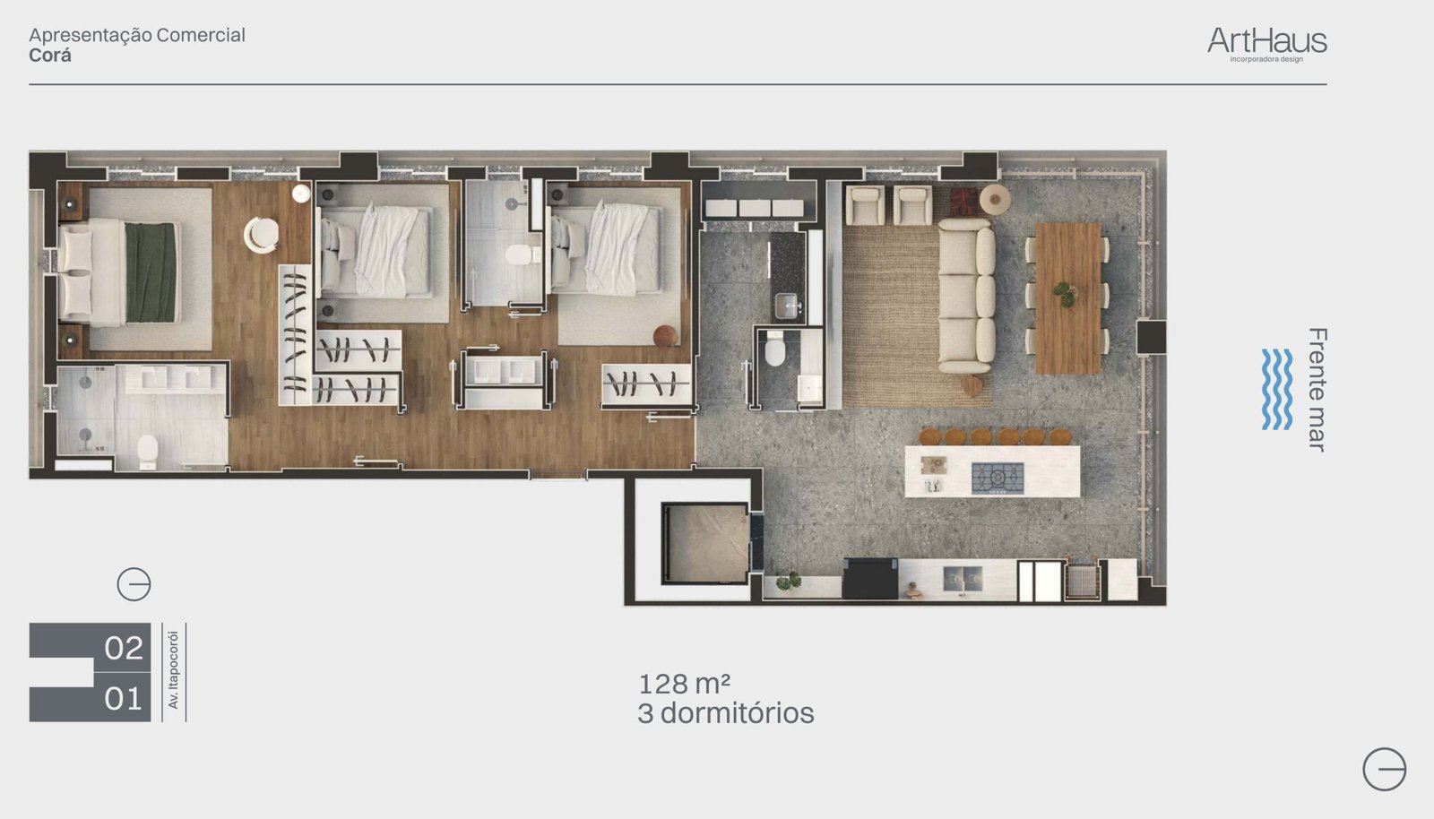 Planta do apartamento tipo — Corá