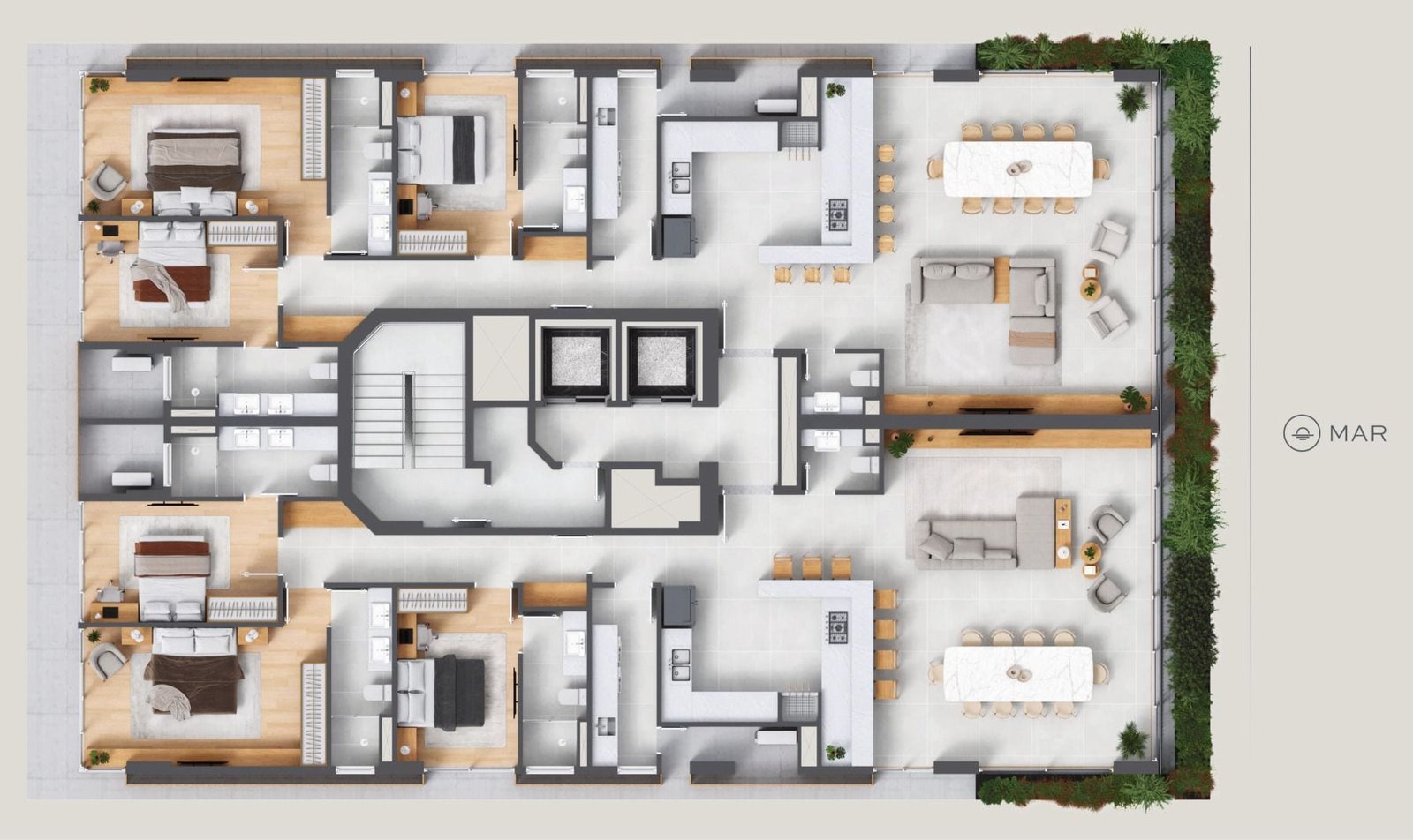 Planta da residência tipo — Nuar Residence