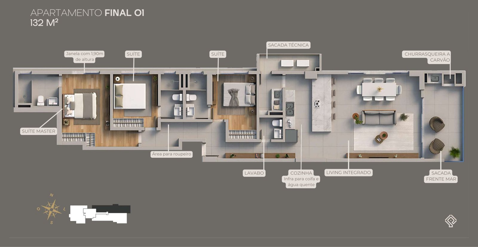 Planta do Final 01 — Ocean Club Tabuleiro