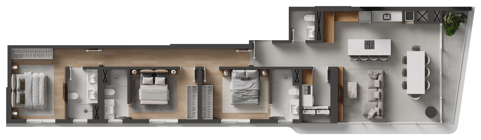 Planta do Final 02 — 129,04 m² — Maré